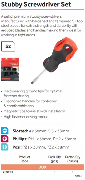 Stubby Screwdriver Set