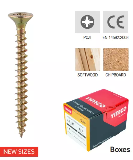 Timco Solo Woodscrew PZ1 CSK ZYP