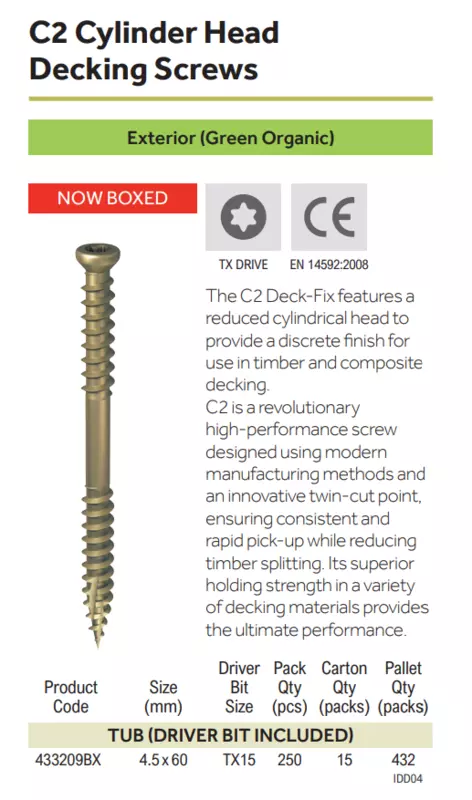C2 Cylinder Head Decking Screws - Box 200pcs
