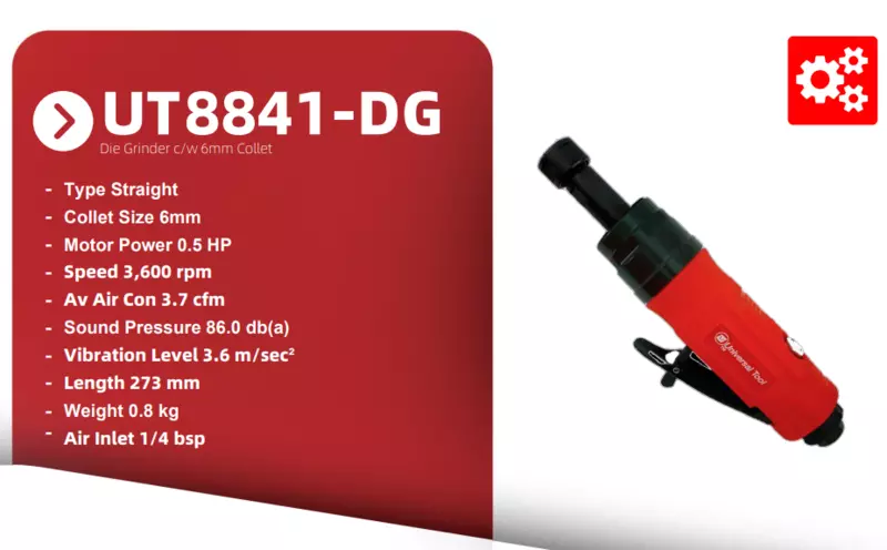 Straight Die Grinder c/w 6mm collet (4,500 RPM) 