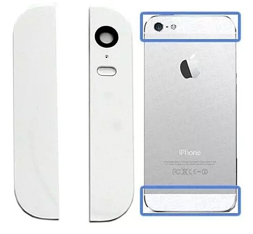 Genuine Apple iPhone 5s SE - rear back panel top and bottom glass panels plates - White - Original