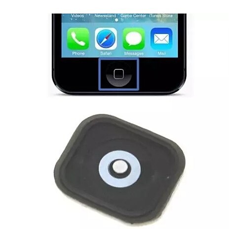iPhone 5c Replacement Plastic External Home Button With Rubber And Spacer Disk - Black