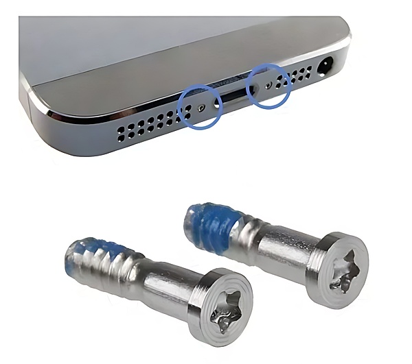 iPhone 5 Replacement bottom pentalobe star Torx screws - Silver