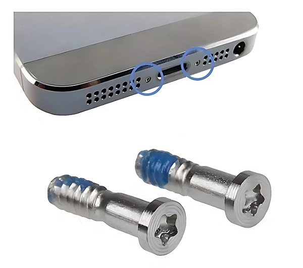 iPhone 5 Replacement bottom pentalobe star Torx screws - Silver