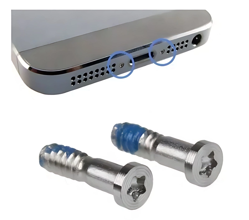 iPhone 5 Replacement bottom pentalobe star Torx screws - Silver