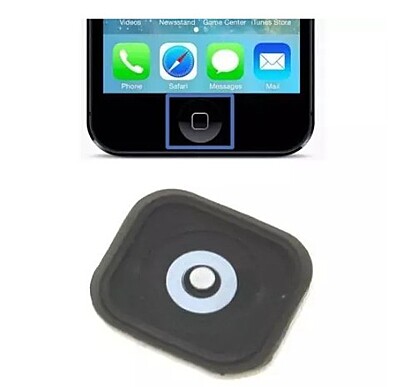 iPhone 5 Replacement Plastic External Home Button With Rubber And Spacer Disk - Black