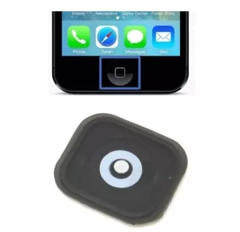 iPhone 5 Replacement Plastic External Home Button With Rubber And Spacer Disk - Black