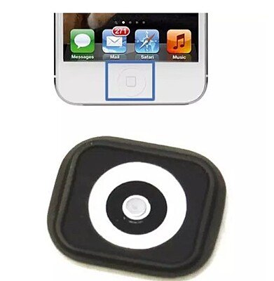 iPhone 5 Replacement Plastic External Home Button With Rubber And Spacer Disk - White