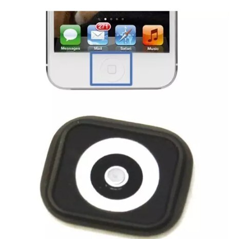 iPhone 5 Replacement Plastic External Home Button With Rubber And Spacer Disk - White