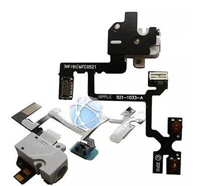 iPhone 4 Replacement Headphone Jack, Volume Buttons And Mute Switch Cable - White