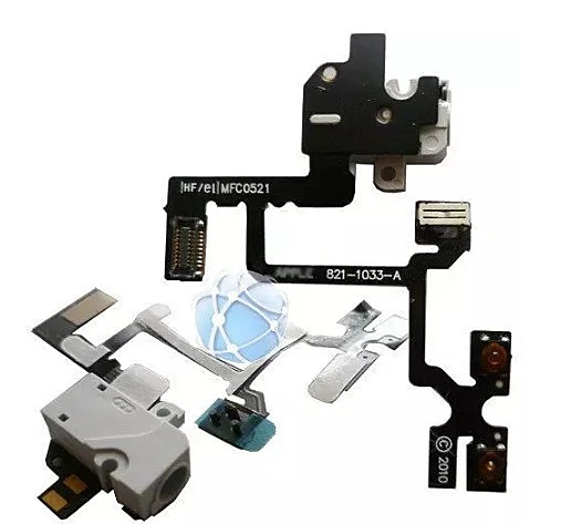 iPhone 4 Replacement Headphone Jack, Volume Buttons And Mute Switch Cable - White