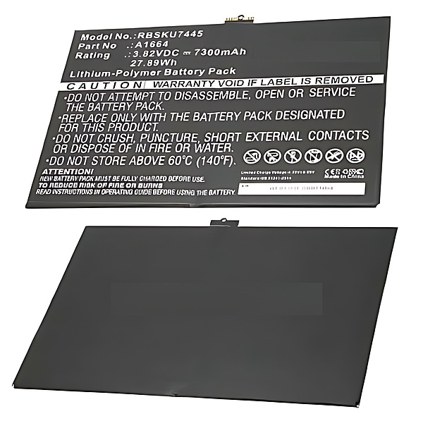 For iPad Pro 9.7 (2016) - Replacement Battery A1664 3.82V 7300mAh