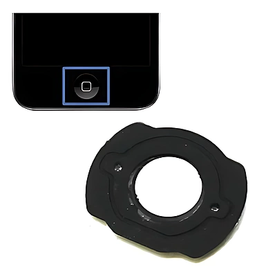 Apple iPod Touch 4th Generation 4G - Replacement Home Button With Rubber - Black