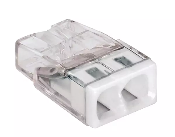 WAGO Screwless Series Plug Terminal – Compact 2 Pin White (0.5–2.5mm²)