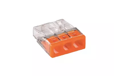 WAGO Screwless Series Plug Terminal – Compact 3 Pin White (0.5–2.5mm²)
