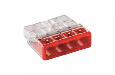 WAGO Screwless Series Plug Terminal – Compact 4 Pin White (0.5–2.5mm²)