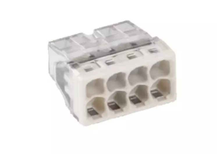 WAGO Screwless Series Plug Terminal – Compact 8 Pin White (0.5–2.5mm²)