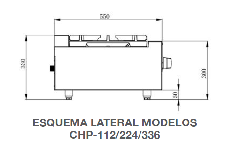 Cocina a gas Serie 550 CHP-224