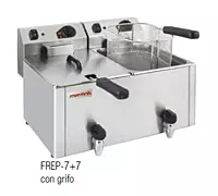 Freidora eléctrica profesional FREP-7+7 con grifo