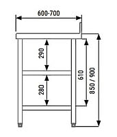 Mesa Trabajo Mural C/Estante Mont. Dim:1500X600X850 Mm