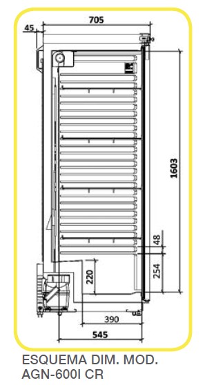 Armario refrigeración/congelación para pastelería con puertas de cristal GN 2/1 AGN-600I CR