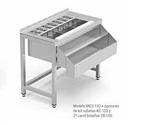Mesa coctelera con estante cuba derecha MCE-100