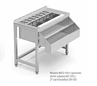 Mesa coctelera con estante cuba derecha MCE-100