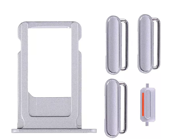Apple iPhone 6s Plus - Replacement SIM Card Tray , Power Button , Volume Button , Mute Switch - Silver