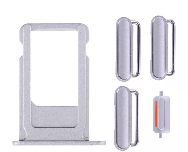 Apple iPhone 6s Plus - Replacement SIM Card Tray , Power Button , Volume Button , Mute Switch - Silver