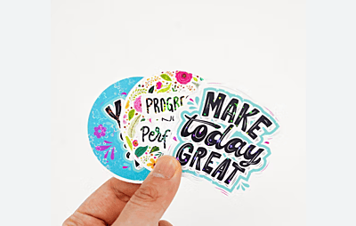 Stickers vinyle monomère blanc die cut