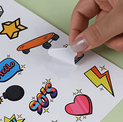 Stickers vinyle monomère blanc planche