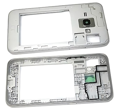 For Samsung J1 2016 , J120 - Replacement Surround Bezel , Chassis With Lens - Silver
