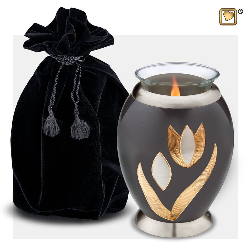 Urn met Waxinelichtje Messing Tulp