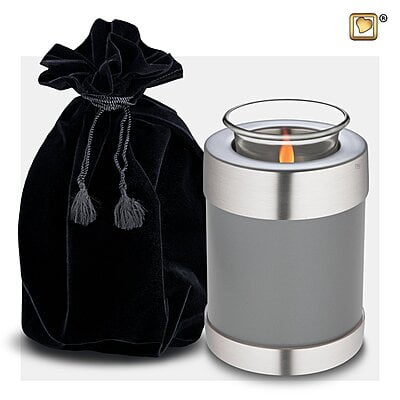 Urn Met Waxinelichtje Grijs