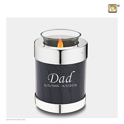 Urn met Waxinelichtje Gemarmerd Zwart