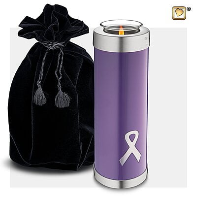 T903 Awareness Tealight Tall Urn Purple