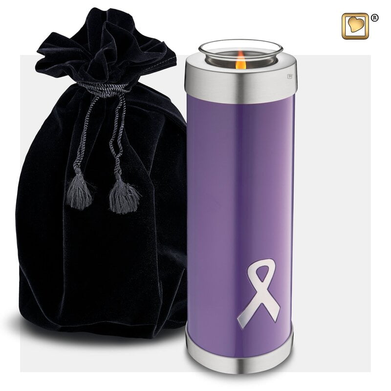 T903 Awareness Tealight Tall Urn Purple