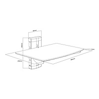 TTAP Single Glass AV Wall Shelf