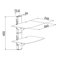 TTAP Double Glass AV Wall Shelf