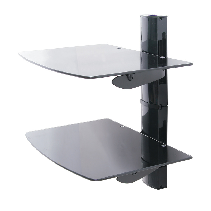 TTAP Double Glass AV Wall Shelf