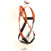 Skypro veiligheidsharnas met 1 bevestigingspunt en snelsluiting – zwart/oranje