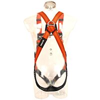 Skypro veiligheidsharnas met 1 bevestigingspunt en snelsluiting – zwart/oranje