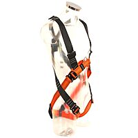 Skypro veiligheidsharnas met 2 bevestigingspunten en snelsluiting – zwart/oranje