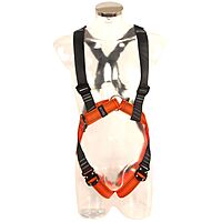 Skypro veiligheidsharnas met 2 bevestigingspunten en snelsluiting – zwart/oranje