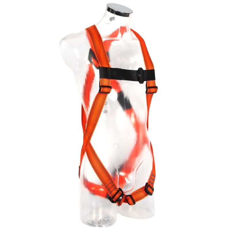 Skypro 1-punts harnas met normale sluiting – zwart/oranje