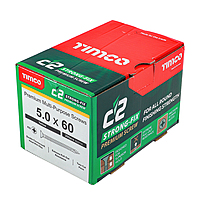 5.0 x 60 (10 X 2.1/2") Wood Screws Pozi CSK C2 Strong-Fix by Timco