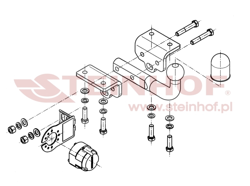 VOLKSWAGEN Amarok I Pickup (bumper with step) Tow Bar (2010-2022) V-020