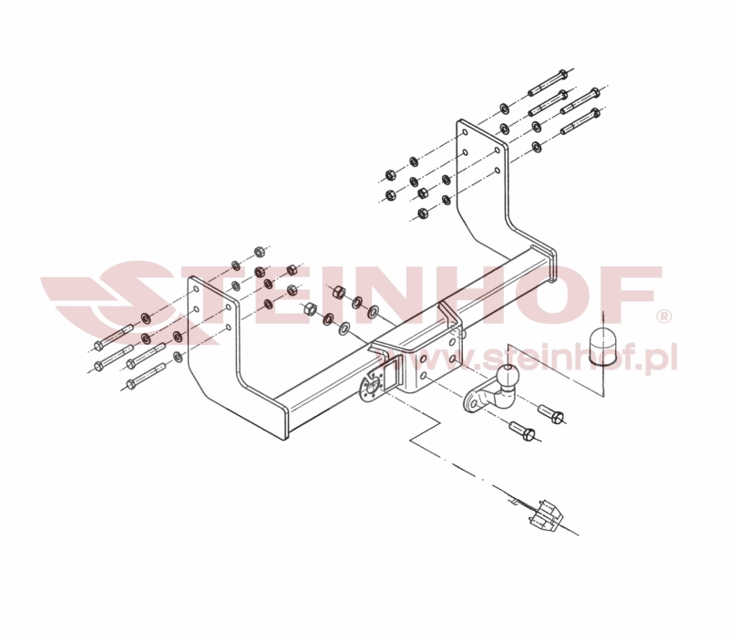 VOLKSWAGEN Crafter I Van, Minibus
(3,0T / 3,5T)
(3,665 / 4,325m)
(without step)
(single wheels) Tow Bar (2006-2016) V-032