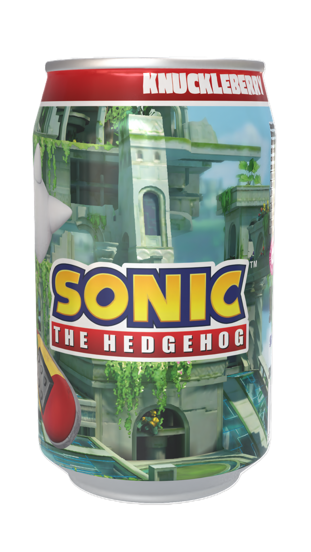Sonic the Hedgehog Knuckleberry - Summer Fruits  Flavour Soda Can (12 x330ml)