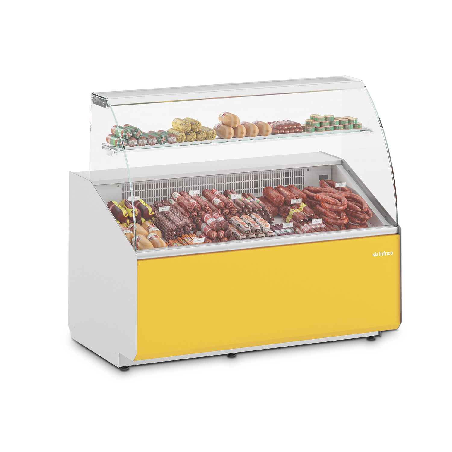 Vitrina expositora estática. Serie VJU 944mm cristal curvo